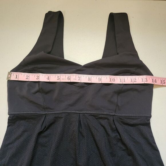 Lululemon Elevate Tank Top Womens 4 Black Breathable Mesh Drawcord Hem - Picture 6 of 10